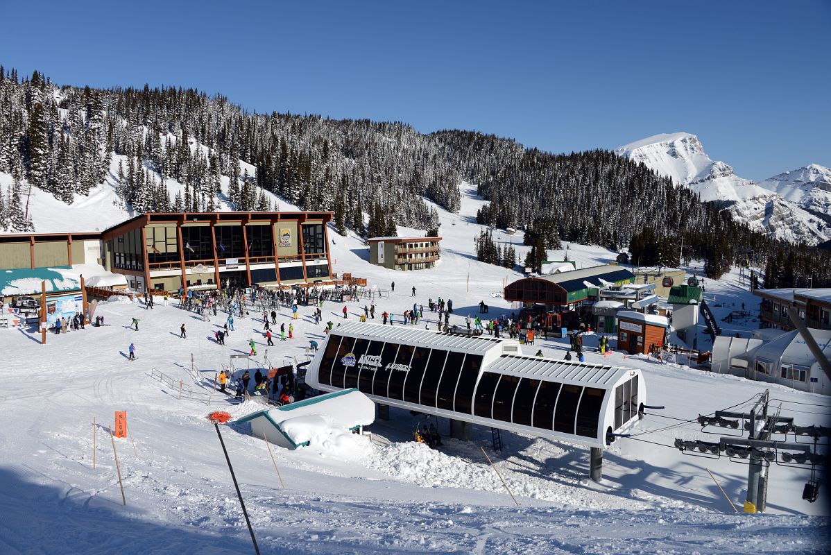 04A Sunshine Ski Village At Top Of Gondola With Angel Chairlift And Mount Bourgeau